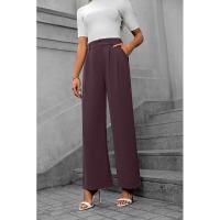 Pantalones de oficina de cintura alta y pierna recta para mujer para otoño - details 8