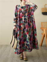 Vestido Vintage de Algodón de Manga Larga Talla Grande, Elegante y Suelto para Mujeres - details 5