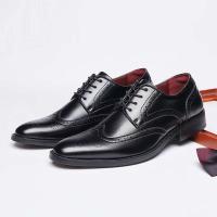 Señal de entrega Zapatos casuales formales de encaje de negocios Zapatos de vestir de cuero genuino hechos a mano para hombres y Oxford - details 3