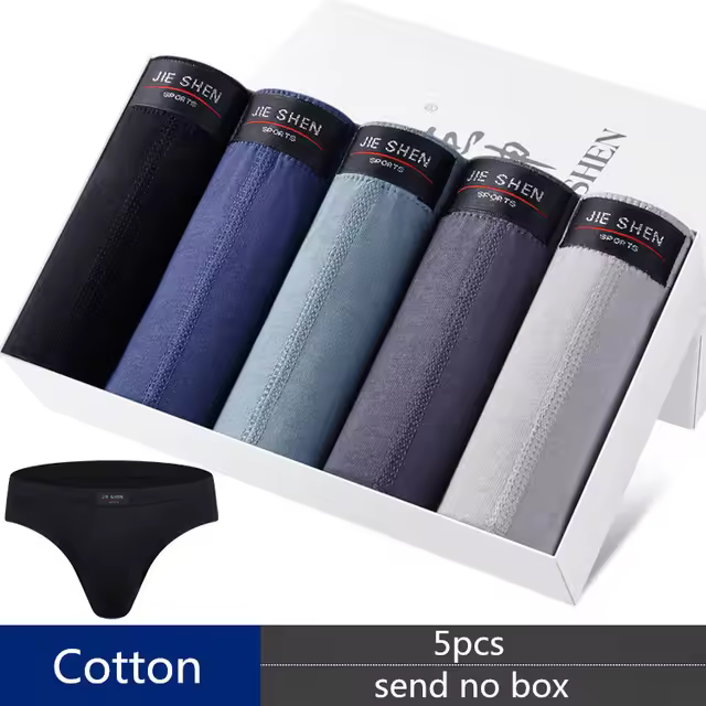 2025 5Pcs/Lote Sólido Venta Directa de Fábrica 100% Algodón Ropa Interior Masculina Pantalón Para Hombre Ropa Interior Sexy Talla Europea - 1