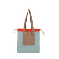 Bolso de compras plegable de color, bolso de bolsillo respetuoso con el medio ambiente de gran capacidad, bolso de mano con cordón impermeable reutilizable para niñas - details 8