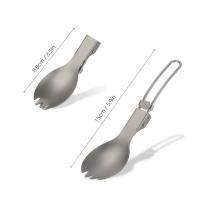 Vajilla plegable de titanio pulido mediano Lixada Spork, utilizada para cenas al aire libre, VIES, camping, mochilas - details 27