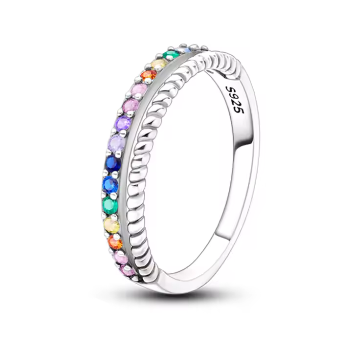 Anillo de Plata de Ley 925 para mujer, circonita cúbica brillante, estrella, Luna, flor, joyería de boda, regalos - 1