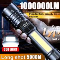 Linterna Led recargable de alta potencia linterna Led muy fuerte con antorcha de luz lateral para acampar al aire libre senderismo - details 4