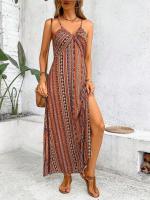 Vestido Boho de Moda de Verano Patrón Étnico sin Espalda y Dobladillo Ideal para Playa - details 14