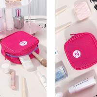 Bolsa con cierre de maquillaje de malla cuadrada bonita, bolsa de aseo transparente, bolsa de cosméticos visible para auriculares, bolsa de almacenamiento de artículos de tocador para niñas - details 5