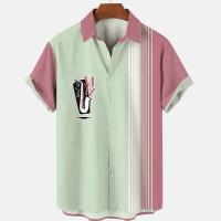 Camisa de Verano Hawaiiana para Hombres Estampado 3D de Saxofón, Suelto, Manga Corta, Clásico, Para la Playa, Aloha - details 10