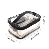 Bolsa de lavado con cremallera de TPU informal portátil, organizador de maquillaje femenino, almacenamiento de baño, bolsa de cosméticos transparente, estuche de maquillaje, bolsa de almacenamiento - details 3