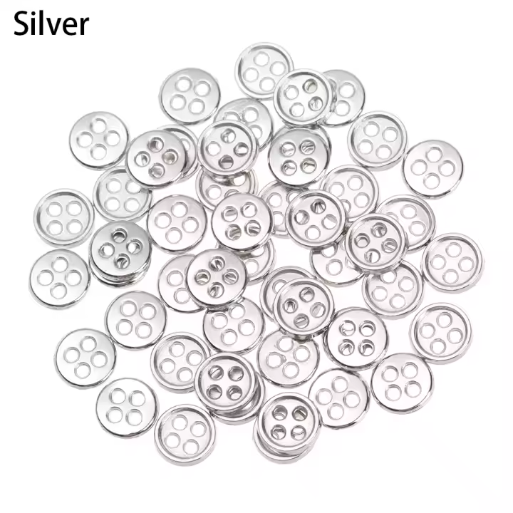 Mini botones de costura para muñecas, accesorios de bricolaje, 50 piezas, 6mm, hebillas redondas - 1