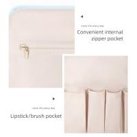 Bolsa de cosméticos portátil de gran capacidad, soporte para cepillos, cierre de cremallera, paquete de lavado para mujer con asa colgante multifuncional - details 9