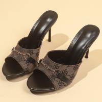 2025 moda europea y americana zapatillas de tacón alto de una palabra zapatillas casuales diarias para mujer zapatos de mujer de gran tamaño. - details 10