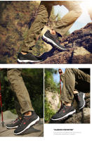 Zapatos de senderismo para hombre, zapatillas de deporte resistentes al deslizamiento, botas de montaña con cordones, talla grande 39-48 - details 6
