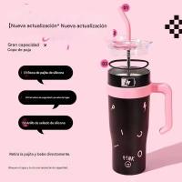 Taza de viaje de 1182 ml 40 oz con asa y pajita, termo aislado de doble pared para café frío y caliente, gran capacidad, adecuado para hombres y mujeres, ciclismo al aire libre, viajes, trabajo, cena, un regalo perfecto. - details 3