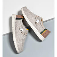 Zapatos náuticos informales para hombre, mocasines de lona de alta calidad, cómodos, con punta redondeada, color azul - details 5