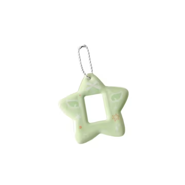With Keychain Mini Photocard Holder PVC Card Cover Star Pendant Idol Card Display Protector Hanging Decoration Picture - 1