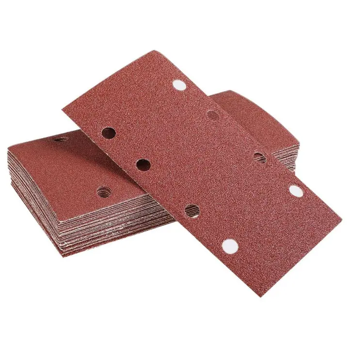 Papel de lija cuadrado de 30 piezas, hoja de papel de lija de 95x185mm, disco de bucle de gancho de lijadora, herramientas abrasivas para herramientas de pulido de madera - 1