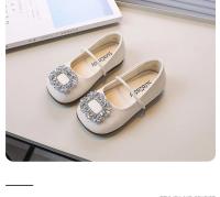 Zapatos de cuero para niños, bailarinas con hebilla de diamantes de imitación para niñas, primavera y otoño, zapatos de fiesta informales a la moda de princesa para niños - details 8