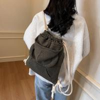 Mochila sencilla con capucha de cuerno de buey, bolso escolar de gran capacidad con diseño de capucha de estilo coreano, bolso con cordón y cremallera de Color sólido para compras - details 15
