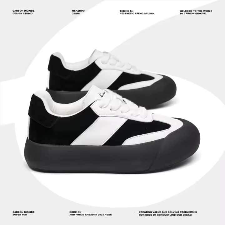 Zapatos deportivos pequeños y esponjosos, zapatos blancos nuevos, zapatos de plataforma tipo tabla de pan, zapatos de entrenamiento versátiles. - 1