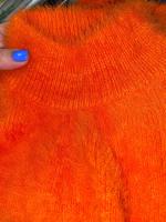 Mohair thicken turtleneck sweater autumn winter sweet lantern sleeve casual solid color pullover - details 9