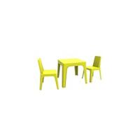 Set Infantil para Interior, Exterior, jardín - 1 Mesa Azul + 4 Sillas Roja/Rosa/Naranja/Lima - details 3
