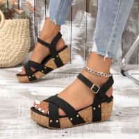 Sandalias de verano para mujer, zapatos de tacón de cuña, informales, a la moda - details 0
