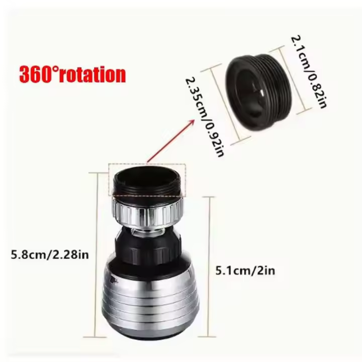 Extensor 1080 °   Grifo de agua giratorio, rociador con boquilla, mezclador de baño Universal, aireador, 2 modos de pulverización, grifo de fregadero de cocina - 1