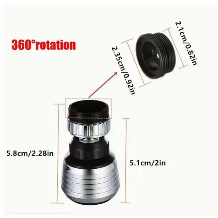 Extensor 1080 °   Grifo de agua giratorio, rociador con boquilla, mezclador de baño Universal, aireador, 2 modos de pulverización, grifo de fregadero de cocina - 1