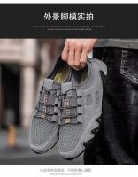 Sandalias planas huecas de malla de moda para exteriores, zapatos deportivos informales de cuero para hombre - details 9