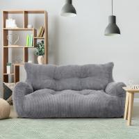 Sillon Puff con relleno incluido, sofás de dos plazas con asas portátiles, sillas de salón ergonómicas, puf interior para sala de estar, dormitorio, sala de juegos, beige - details 8