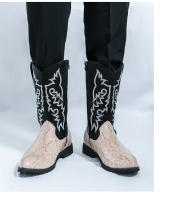 Botas vaqueras occidentales vintage bordadas altas clásicas Botas largas de moda para caballero - details 13