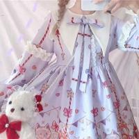 Lencería Lolita para mujer estilo Haruku japonés con volantes y mangas largas vestido de muñeca informal con cintura imperio talla - details 13