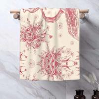 Toile De Jouy Toalla Algodón Francés Azul Marino Baño Ducha Deportes Yoga Toallas - details 133