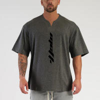 Camiseta Extra grande de algodón para hombre, camiseta de manga corta con estampado de cuello en V, de talla grande, de verano - details 7