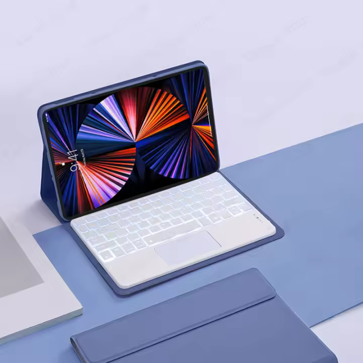 Teclado retroiluminado con panel táctil, 7 colores, para Lenovo Tab P12 12,7 ''/Xiaoxin Pad Pro 12,7 TB-370FU TB-371FC, funda para teclado con soporte - 1