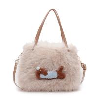 Otoño e invierno sensación mujer perezosa moda portátil bolsa de felpa lindo bolso de mensajero - details 2
