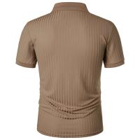 Ropa deportiva para correr para hombre, poste de pie de manga corta de alta elasticidad de verano, suéter básico de punto fino - details 3