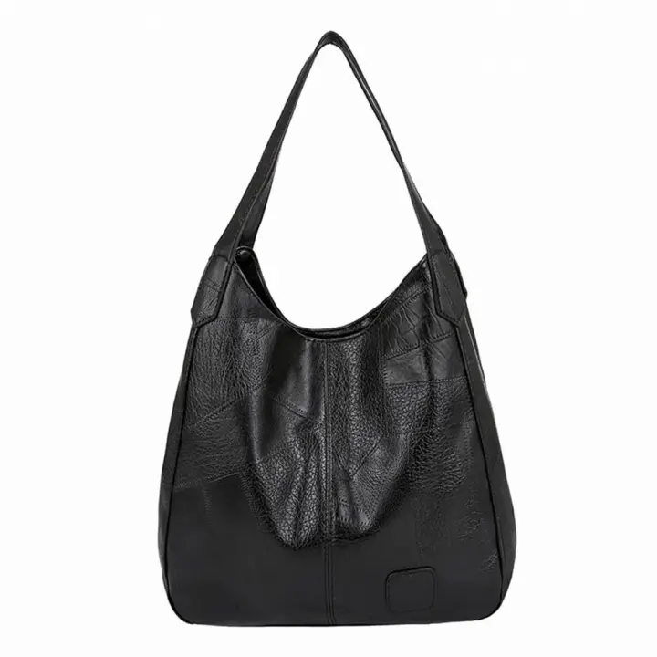 Bolso grande de piel sintética para mujer, bolso Hobo de diseñador, monedero tipo cubo - 1