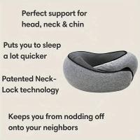 Almohada De Viaje Para El Cuello En Forma De U De Memoria Espuma Soporte De Descanso Para El Cuello Estilo Caracol Portátil Ajustable Suave Para Media Siesta - details 5