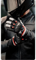 Guantes de motocicleta para hombre y mujer, protección de cuero para pantalla táctil, fibra de carbono, accesorios profesionales para Motocross - details 0