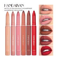 Lápiz Delineador de labios mate, taza antiadherente de larga duración, no se decolora, resistente al agua, Lápices de Colores de Cera no destiñe, Matte Crayon Lipstick, Waterproof Durable Terciopelo Lip Liner - HANDAIYAN - details 35