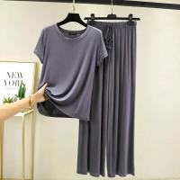 En el verano de 2025, el nuevo conjunto Modal incluye hermosa ropa de dormir informal de manga corta y ropa de dormir grande para mujer M-XXL. - details 4