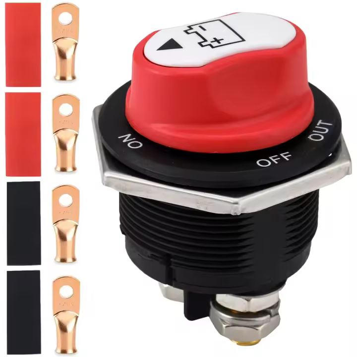 Interruptor de desconexión de batería de automóvil de 200A Interruptor aislador de corte maestro de batería de 12V-24V Interruptores de batería de encendido y apagado para marinos - 1
