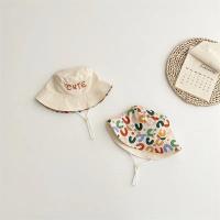 Bebé cubo de dos caras, sombrero de pescador bordado con letras, primavera y verano, para s - details 3