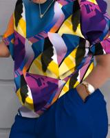 Conjunto de dos piezas estampado de manga corta para mujer, primavera verano - details 47