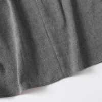 O mujeres gris cuello sin mangas vestido sin mangas nuevo otoño recto Mini Vestidos femeninos altos Vestidos - details 9