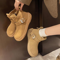 Nuevas botas planas casuales retro con hebilla de cinturón - details 14
