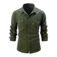 Camisa de Manga Larga para Hombres en Otoño Cómoda y Casual Figura de Cuadros de Tres Dimensiones - details 6