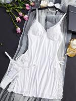 Conjunto de camisón y braguita de diseño encantador con tirantes finos y cuello en V, ropa sexy para mujer - details 13