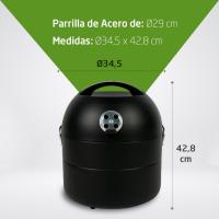 Barbacoa Portátil de Carbón Rodantes, Bandejas Laterales, Sistema de Ventilación y Depósito de Ceniza Parrilla de Acero de 57x42cm Tamaño 116,5x13,1x56cm - details 56